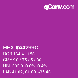 Color code: HEX #A4299C | qconv.com