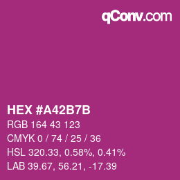 颜色代码: HEX #A42B7B | qconv.com
