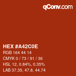 Color code: HEX #A42C0E | qconv.com