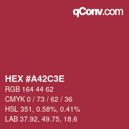 Color code: HEX #A42C3E | qconv.com