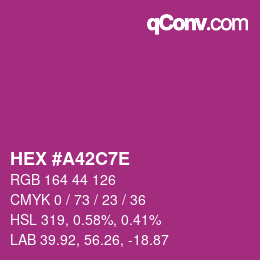 Color code: HEX #A42C7E | qconv.com