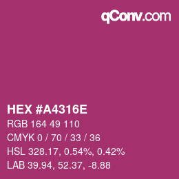 Color code: HEX #A4316E | qconv.com