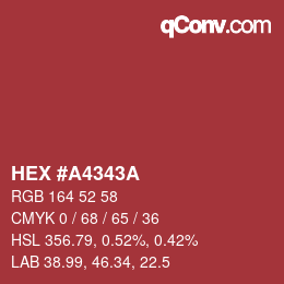 Farbcode: HEX #A4343A | qconv.com