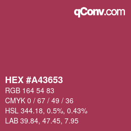カラーコード: HEX #A43653 | qconv.com