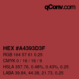 カラーコード: HEX #A4393D3F | qconv.com