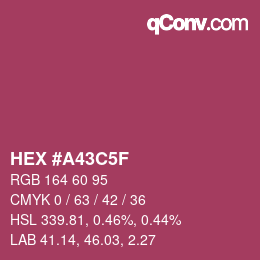 颜色代码: HEX #A43C5F | qconv.com