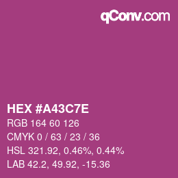 Color code: HEX #A43C7E | qconv.com