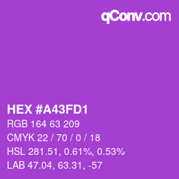 カラーコード: HEX #A43FD1 | qconv.com
