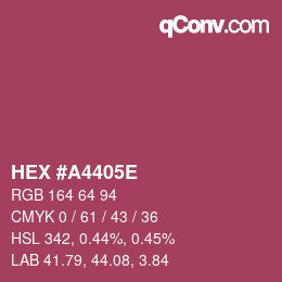 カラーコード: HEX #A4405E | qconv.com