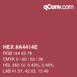 カラーコード: HEX #A4414E | qconv.com