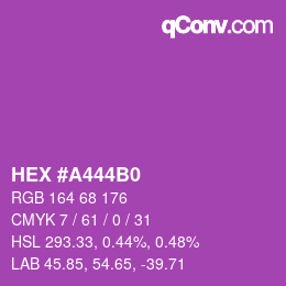 カラーコード: HEX #A444B0 | qconv.com