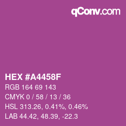 Color code: HEX #A4458F | qconv.com