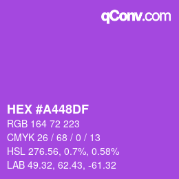 Farbcode: HEX #A448DF | qconv.com