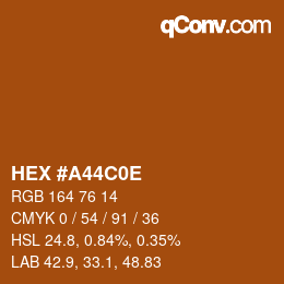 Color code: HEX #A44C0E | qconv.com