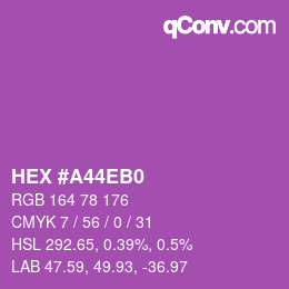 カラーコード: HEX #A44EB0 | qconv.com