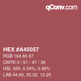 カラーコード: HEX #A45057 | qconv.com