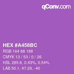 Farbcode: HEX #A458BC | qconv.com