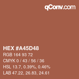 Color code: HEX #A45D48 | qconv.com