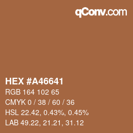 Color code: HEX #A46641 | qconv.com
