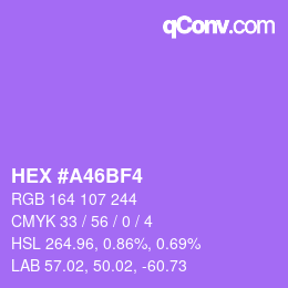 Color code: HEX #A46BF4 | qconv.com