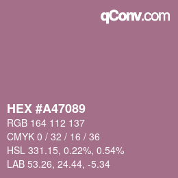颜色代码: HEX #A47089 | qconv.com