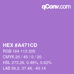 颜色代码: HEX #A471CD | qconv.com