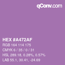 颜色代码: HEX #A472AF | qconv.com