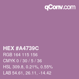 颜色代码: HEX #A4739C | qconv.com