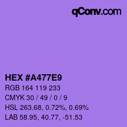 Color code: HEX #A477E9 | qconv.com