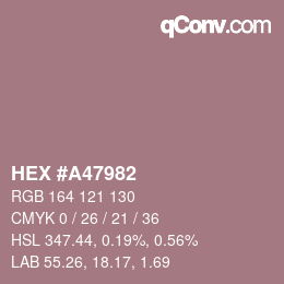 Farbcode: HEX #A47982 | qconv.com
