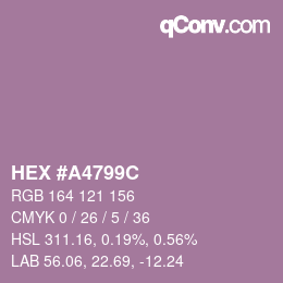 Farbcode: HEX #A4799C | qconv.com