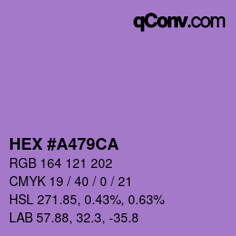 Color code: HEX #A479CA | qconv.com