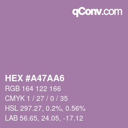 Code couleur: HEX #A47AA6 | qconv.com