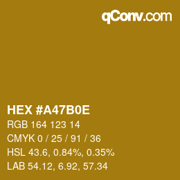 Color code: HEX #A47B0E | qconv.com