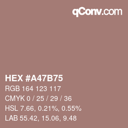 Color code: HEX #A47B75 | qconv.com