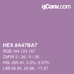 Farbcode: HEX #A47BA7 | qconv.com