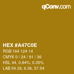 Color code: HEX #A47C0E | qconv.com