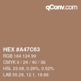 Código de color: HEX #A47C63 | qconv.com