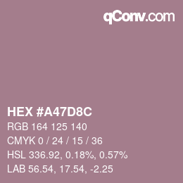 Color code: HEX #A47D8C | qconv.com