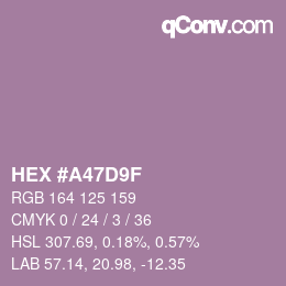 Color code: HEX #A47D9F | qconv.com