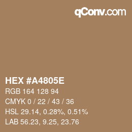 Farbcode: HEX #A4805E | qconv.com
