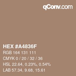 颜色代码: HEX #A4836F | qconv.com