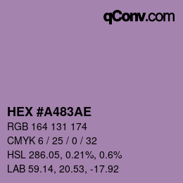 Color code: HEX #A483AE | qconv.com