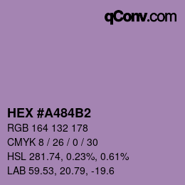Code couleur: HEX #A484B2 | qconv.com
