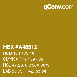 Color code: HEX #A48512 | qconv.com