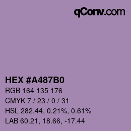 Color code: HEX #A487B0 | qconv.com