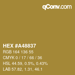 カラーコード: HEX #A48837 | qconv.com