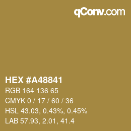 カラーコード: HEX #A48841 | qconv.com