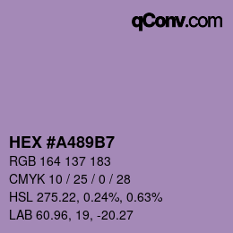 カラーコード: HEX #A489B7 | qconv.com