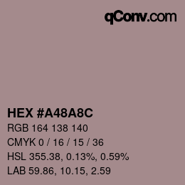 Color code: HEX #A48A8C | qconv.com